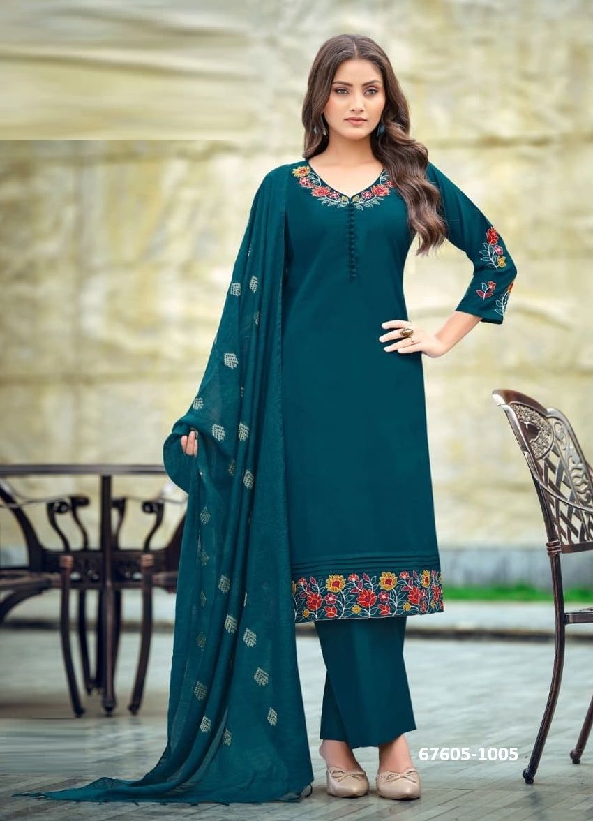 TANISHA 2 - Catalog # 67605 (Set of 6 Readymade Salwar Suits)
