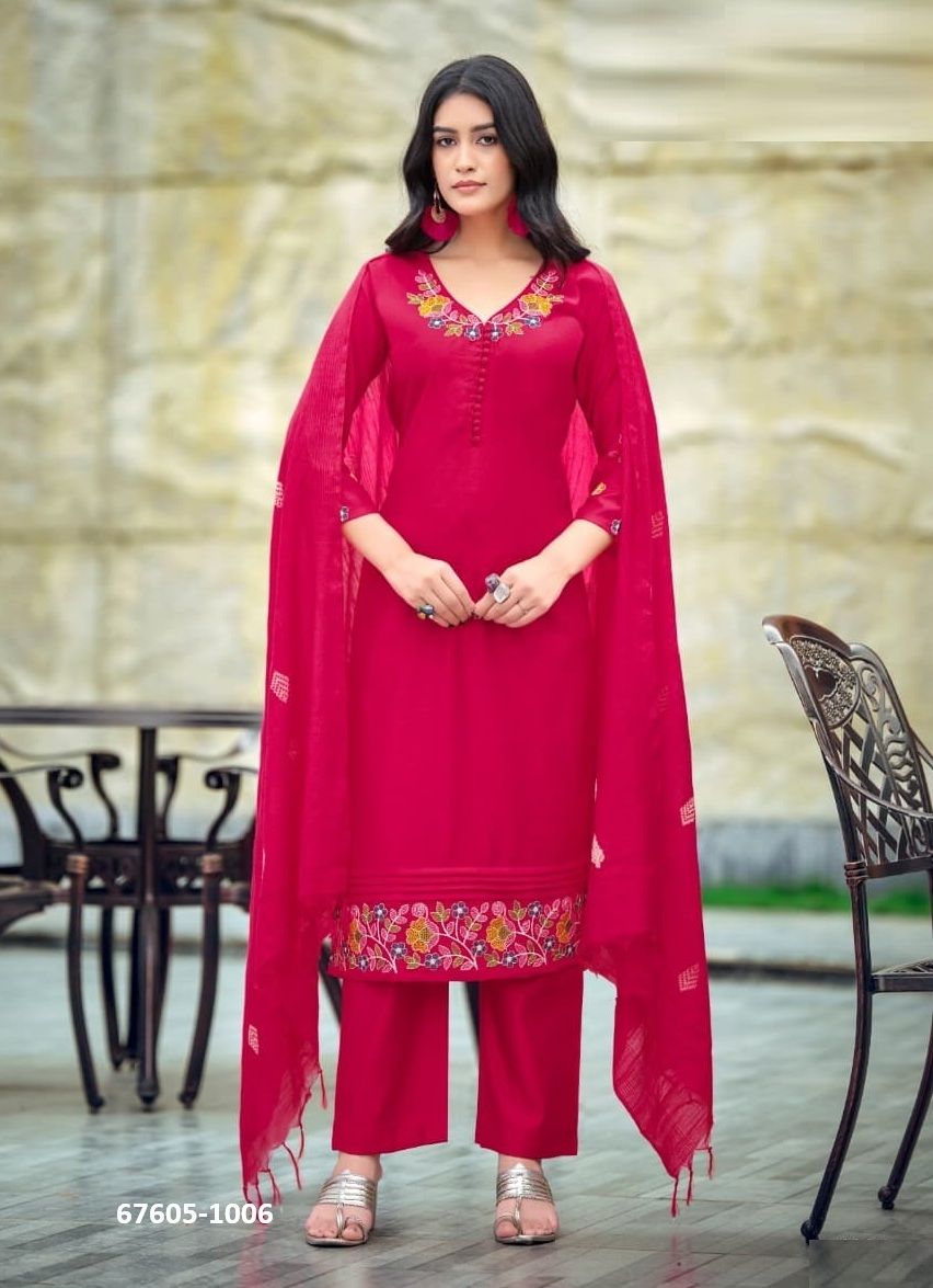 TANISHA 2 - Catalog # 67605 (Set of 6 Readymade Salwar Suits)