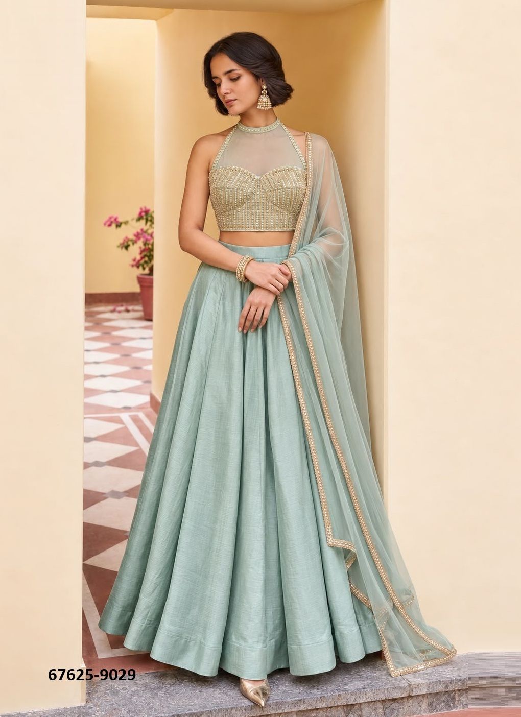 PRAMITA - Catalog # 67625 (Set of 4 Readymade Lehengas)
