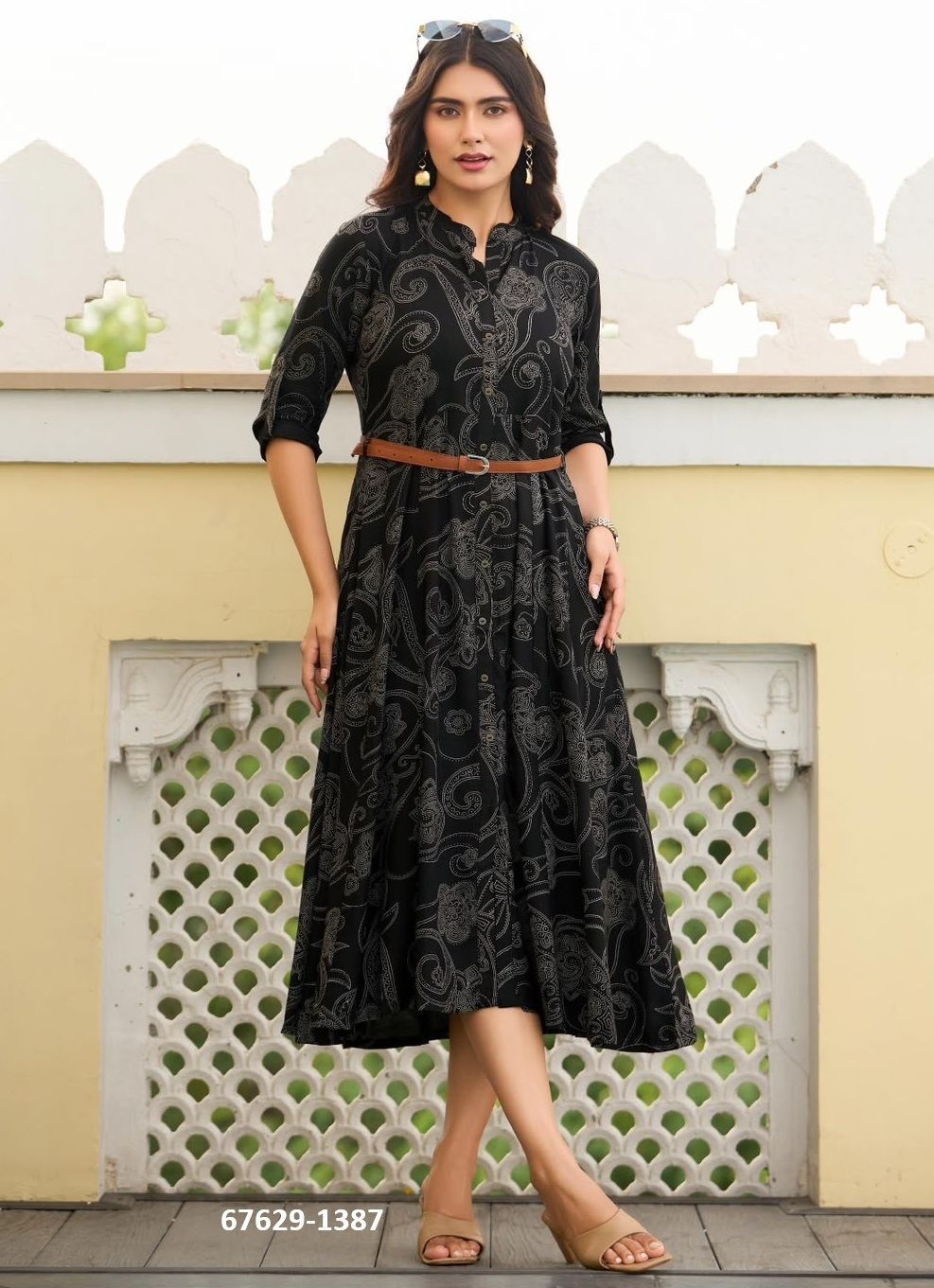 BELT 28 - Catalog # 67629 (Set of 6 Readymade Women's Kurtis / Tops)