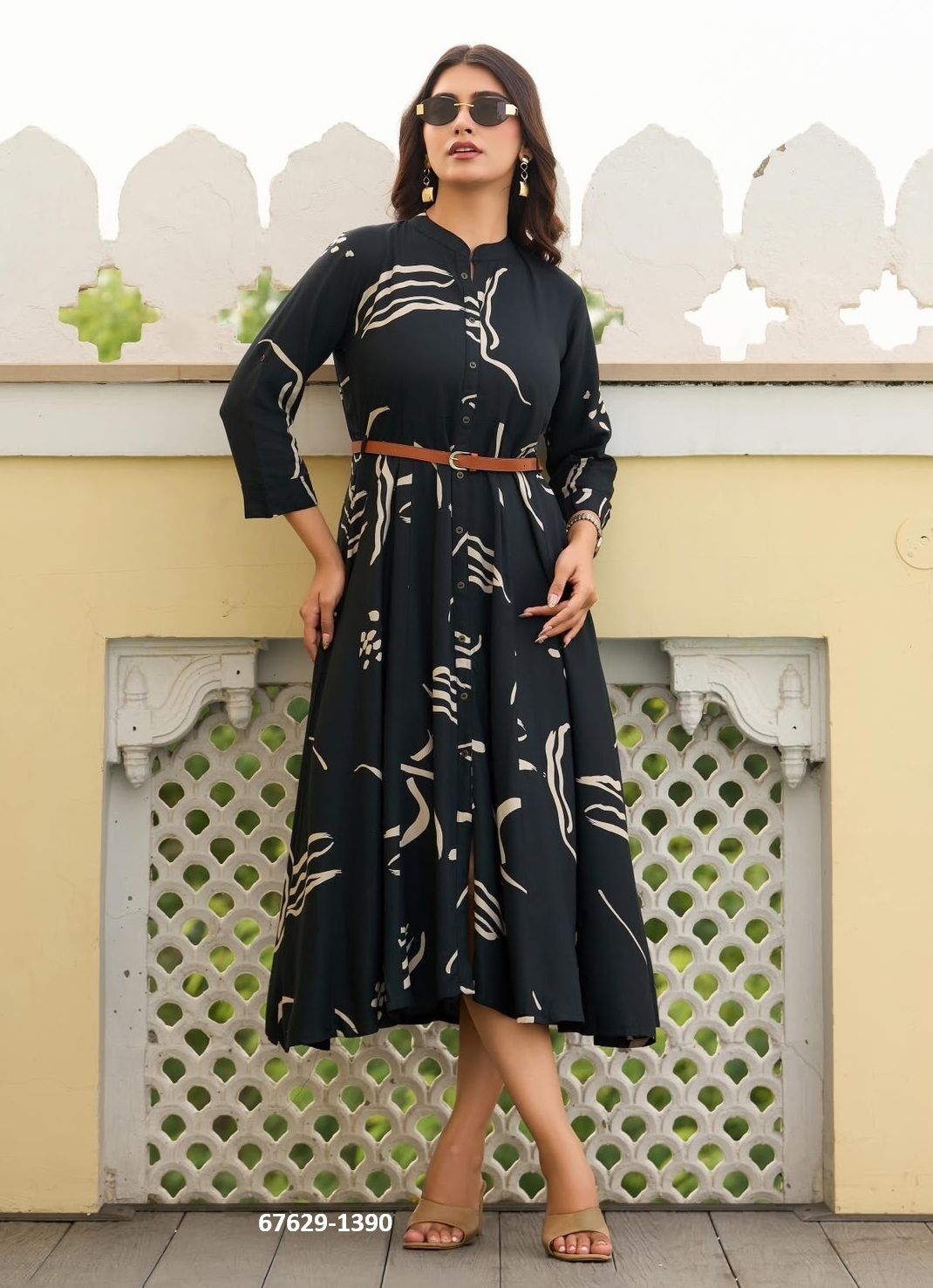 BELT 28 - Catalog # 67629 (Set of 6 Readymade Women's Kurtis / Tops)
