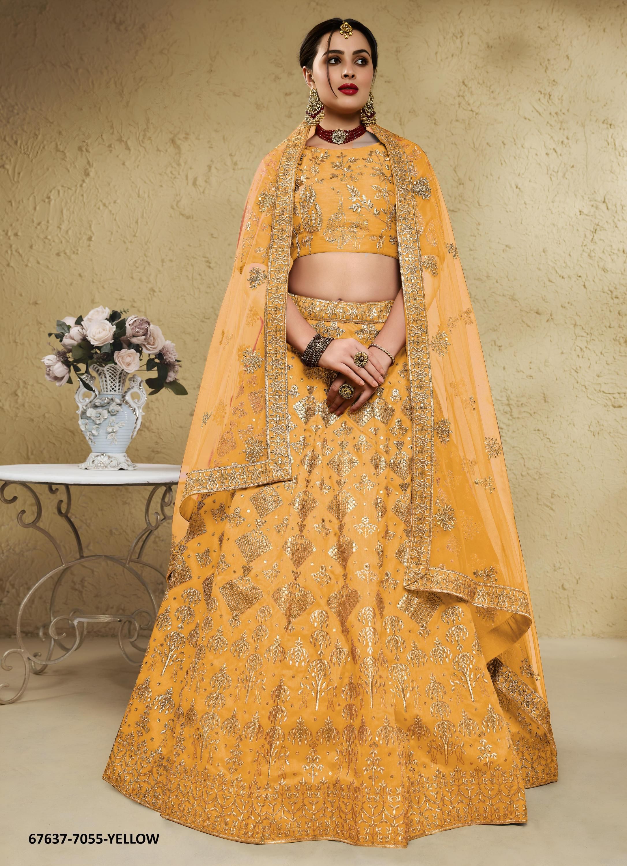 INTERACTIVE - Catalog # 67637 (Set of 6 Semi-Stitched Lehengas)
