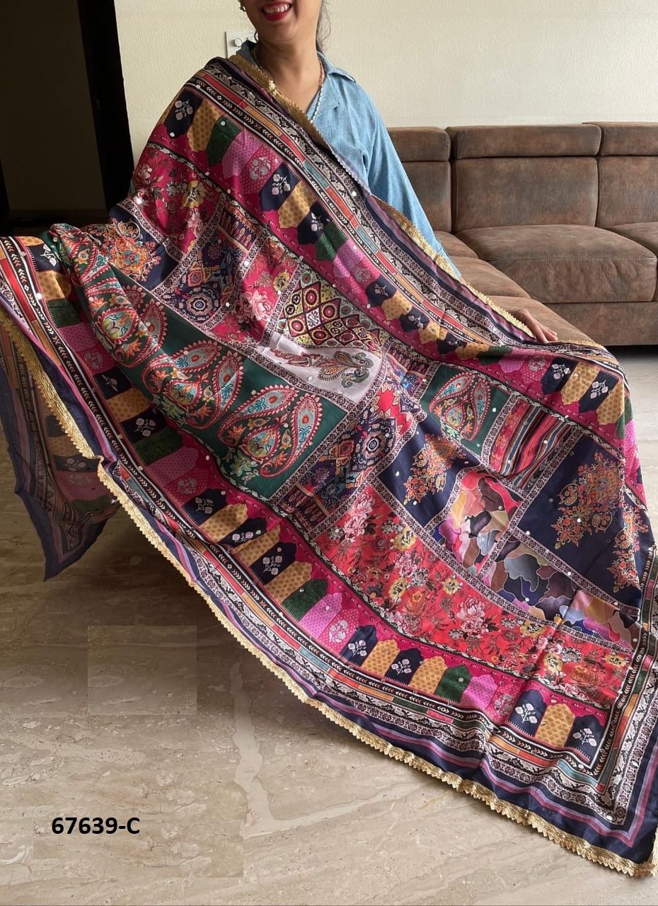 PAKSITANI DUPATTAS - Catalog # 67639 (Set of 8 Only Dupattas) PAKSITANI DUPATTAS - Catalog # 67639 (Set of 8 Only Dupattas)