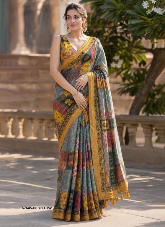 POSITION PRINT - Catalog # 67645 (Set of 4 Sarees) POSITION PRINT - Catalog # 67645 (Set of 4 Sarees)