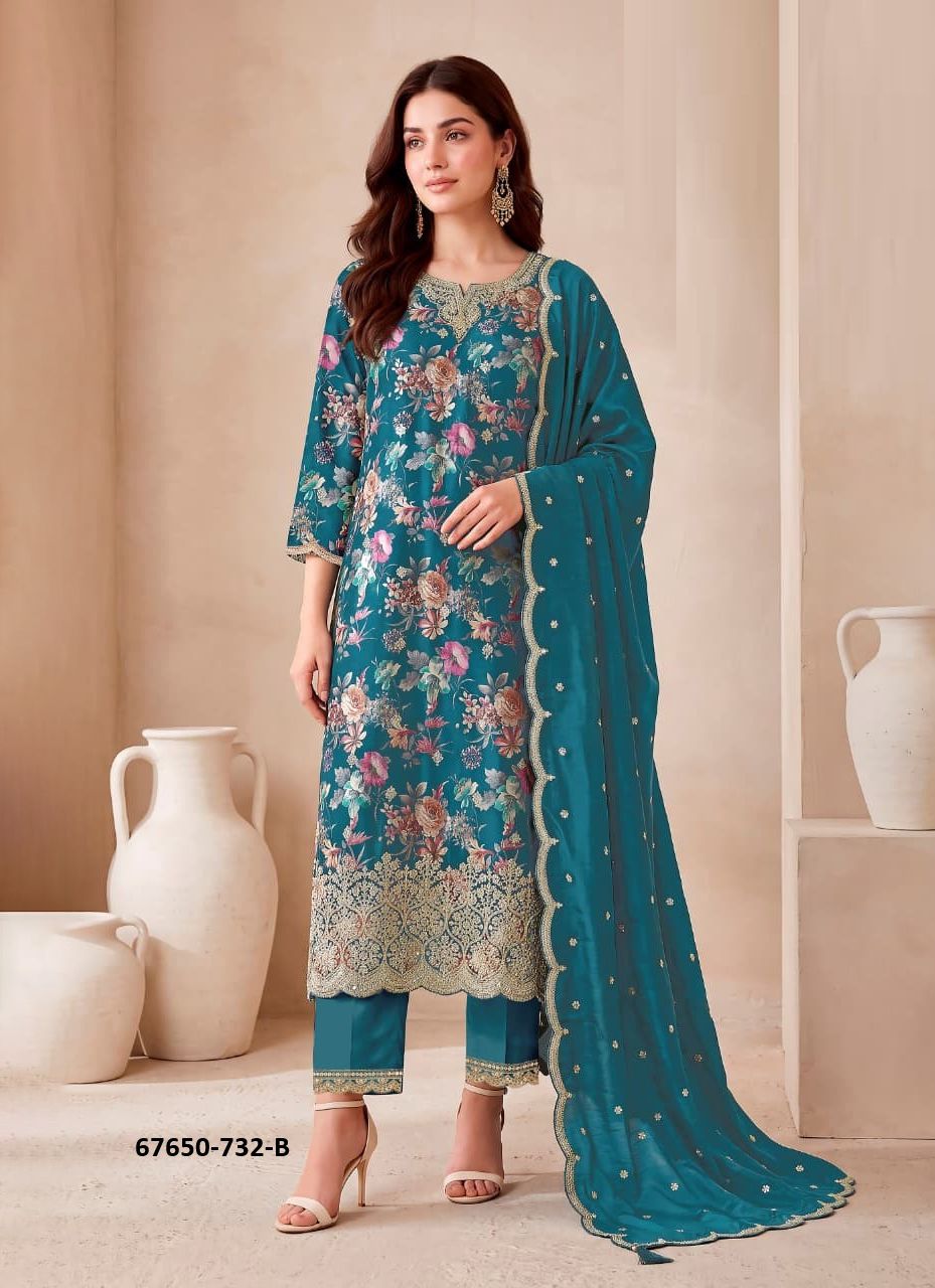 ZEVAR - Catalog # 67650 (Set of 4 Readymade Salwar Suits)
