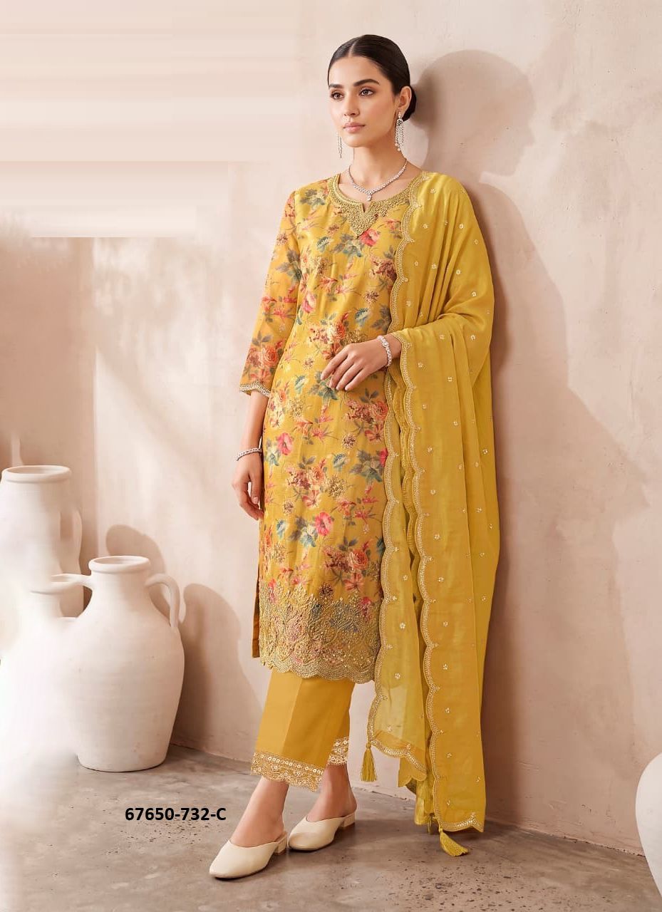 ZEVAR - Catalog # 67650 (Set of 4 Readymade Salwar Suits)