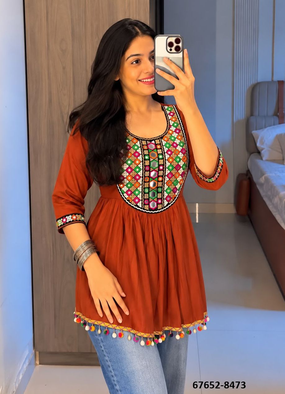 UTSAV-E-NAVRATRI - Catalog # 67652 (Set of 4 Readymade Women's Kurtis / Tops)