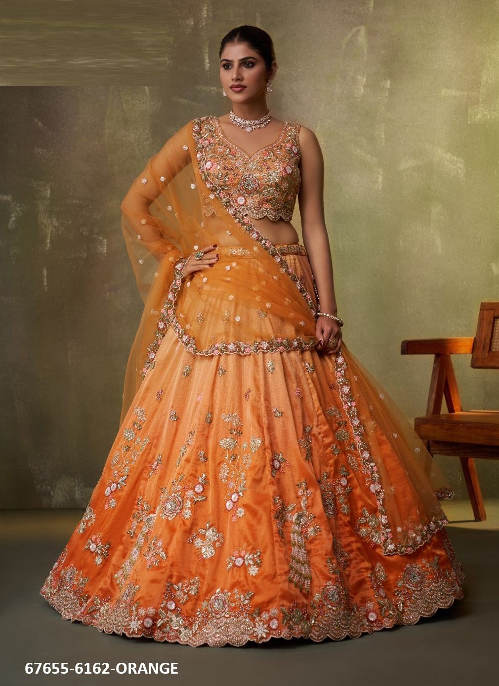 PADMA BHUSHAN - Catalog # 67655 (Set of 4 Semi-Stitched Lehengas)