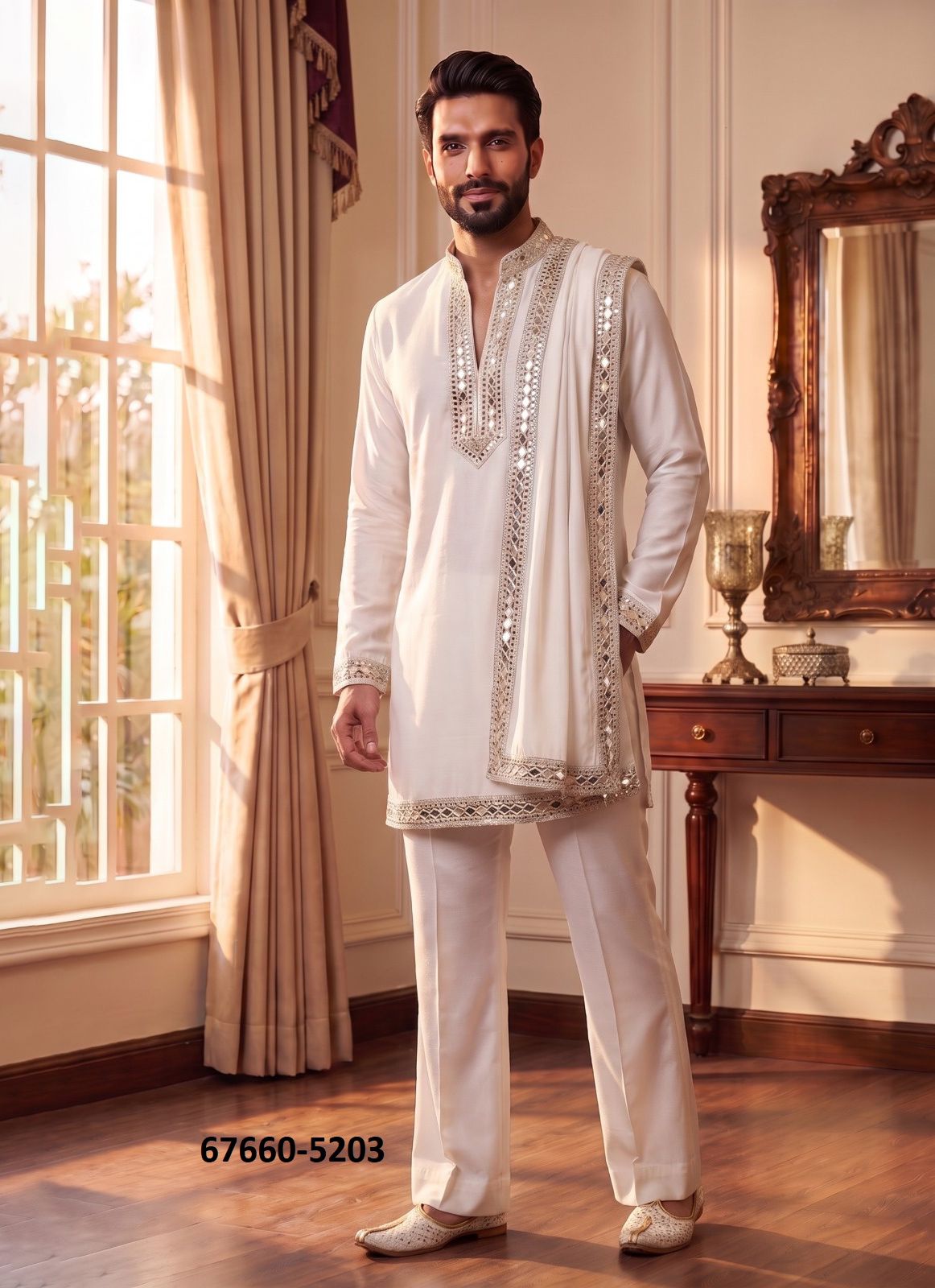LACHAKA MIRROR - Catalog # 67660 (Set of 4 Men's Ethnic Wear) LACHAKA MIRROR - Catalog # 67660 (Set of 4 Men's Ethnic Wear)