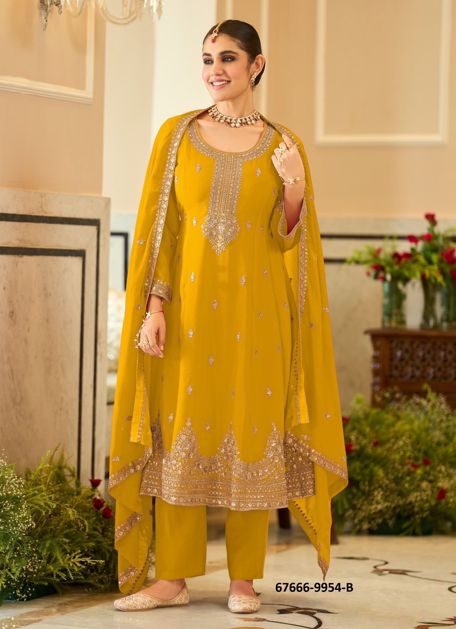 SUMANGALA - Catalog # 67666 (Set of 5 SIZE-SETS [Readymade Salwar Suits])