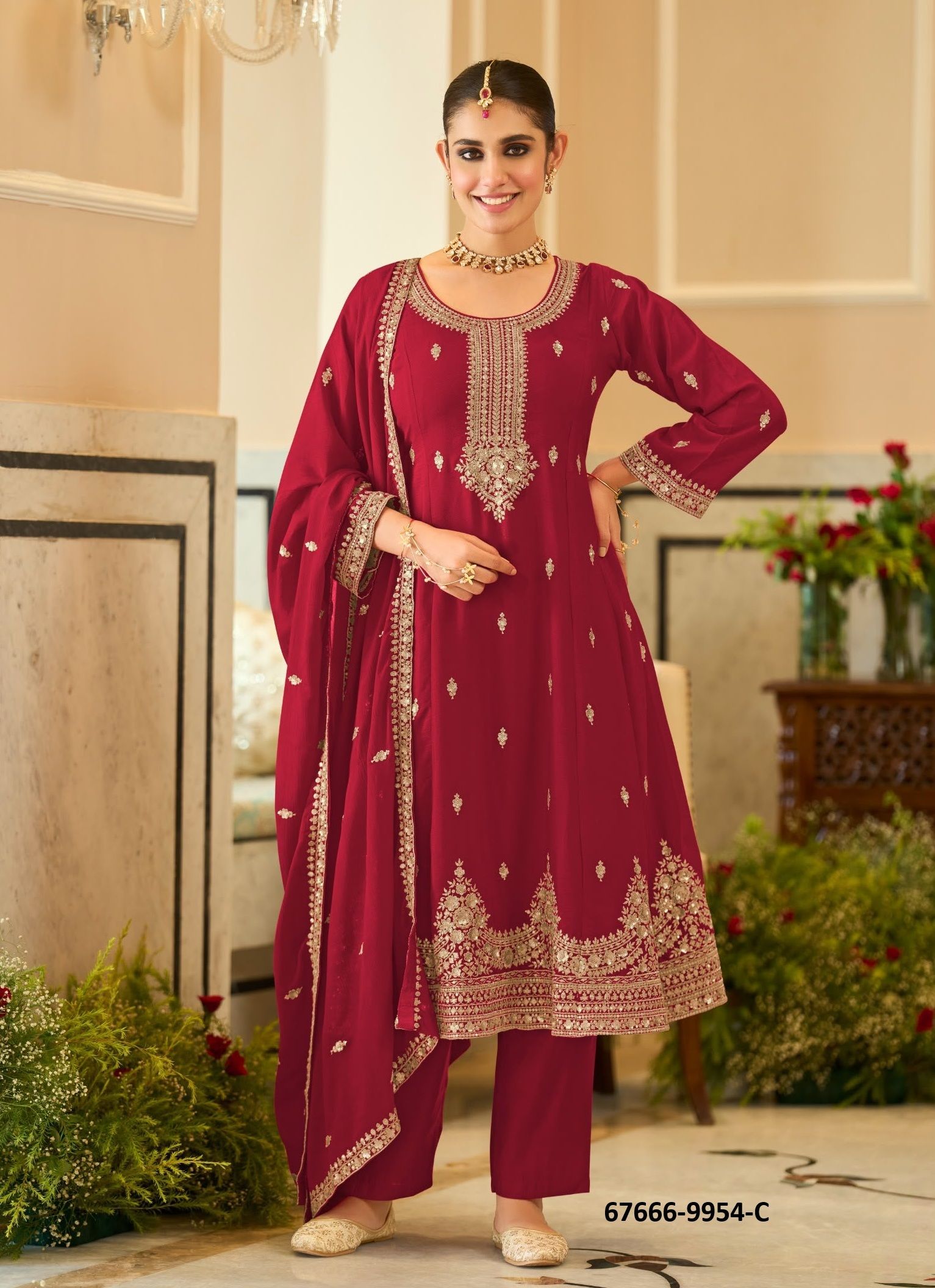 SUMANGALA - Catalog # 67666 (Set of 5 SIZE-SETS [Readymade Salwar Suits])