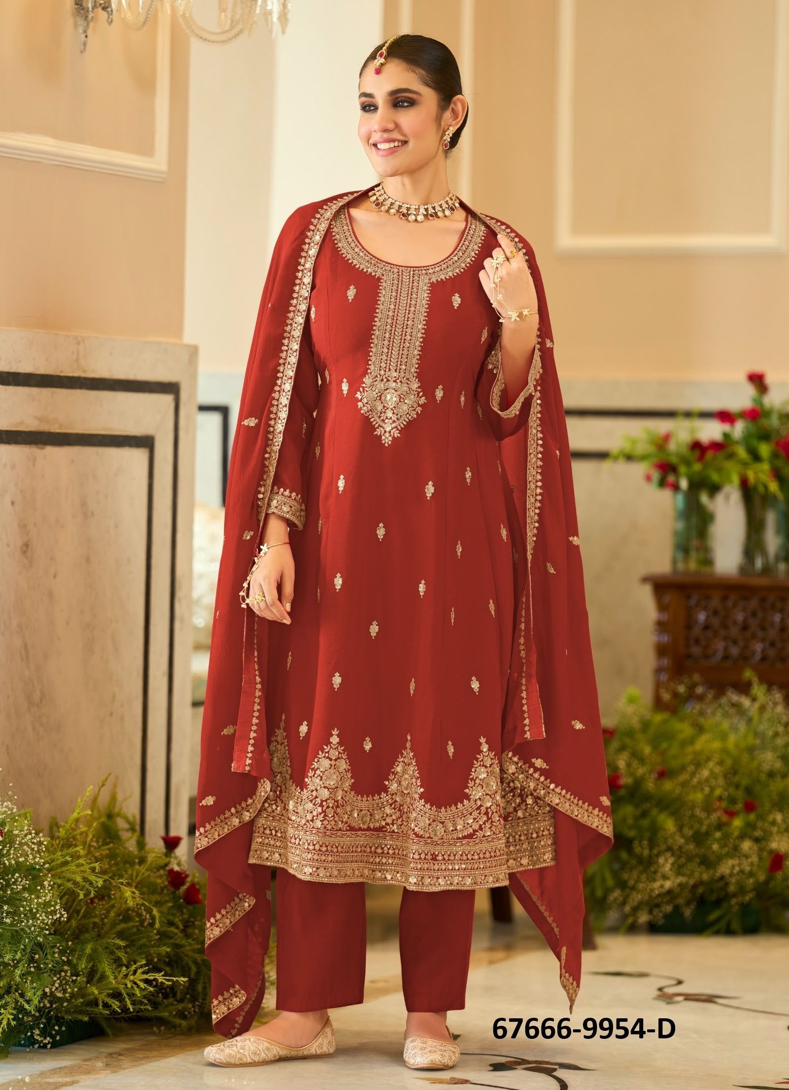 SUMANGALA - Catalog # 67666 (Set of 5 SIZE-SETS [Readymade Salwar Suits])