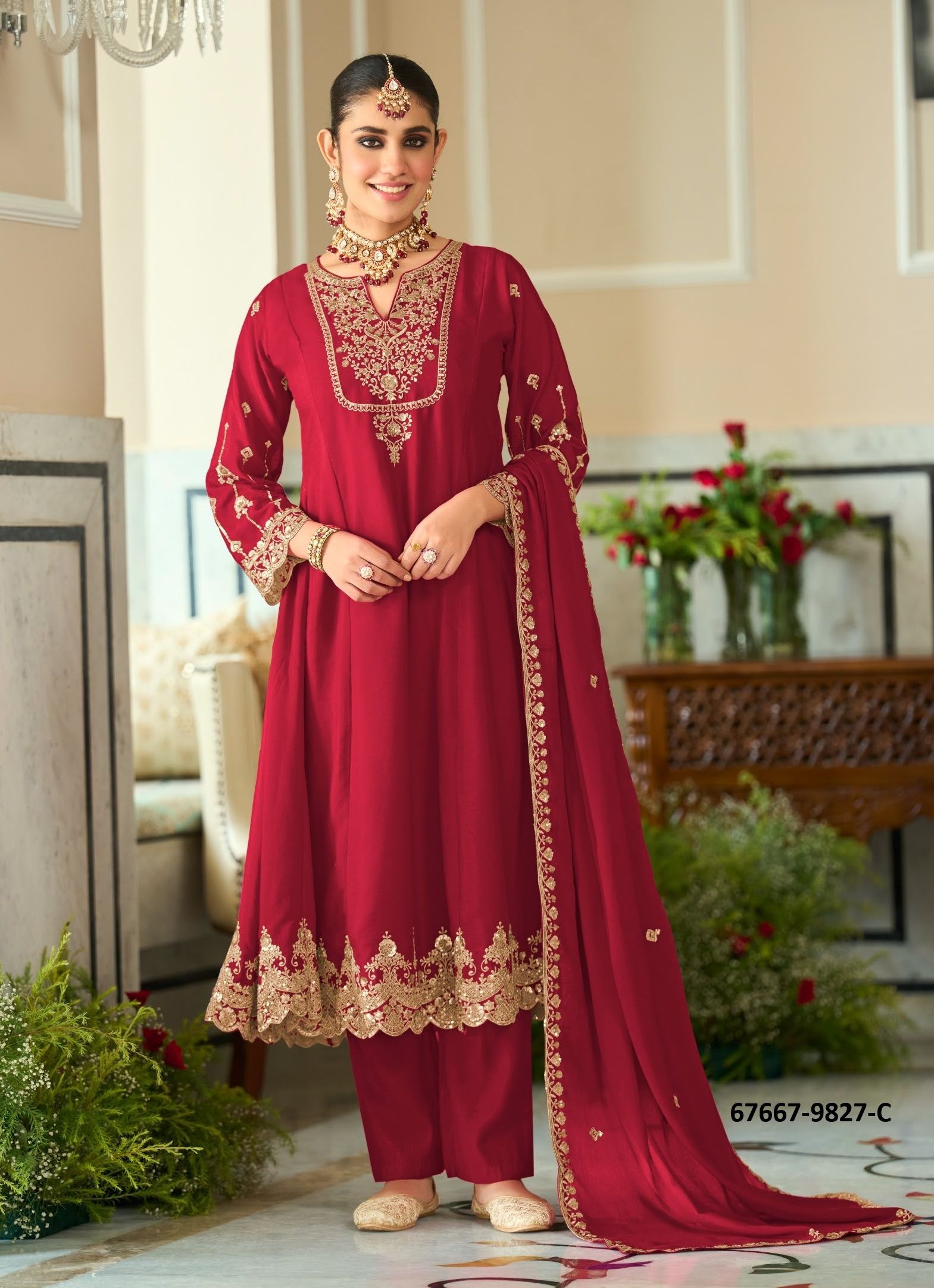 SARVA SAMPANN - Catalog # 67667 (Set of 4 SIZE-SETS [Readymade Salwar Suits])