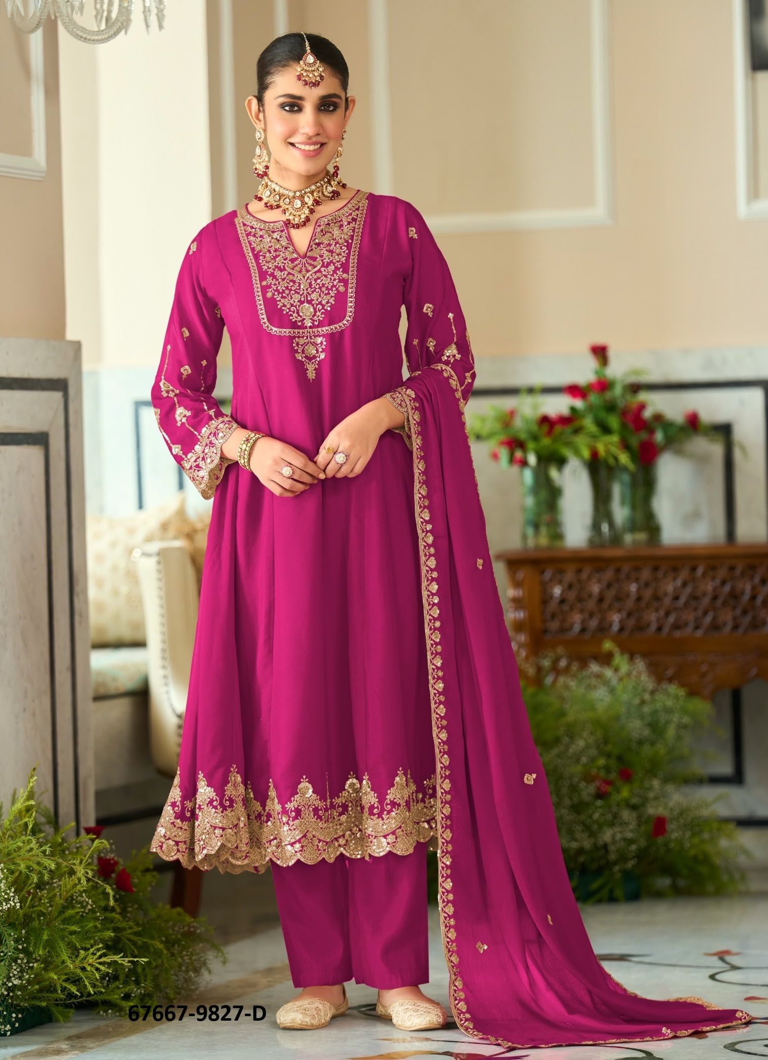 SARVA SAMPANN - Catalog # 67667 (Set of 4 SIZE-SETS [Readymade Salwar Suits])
