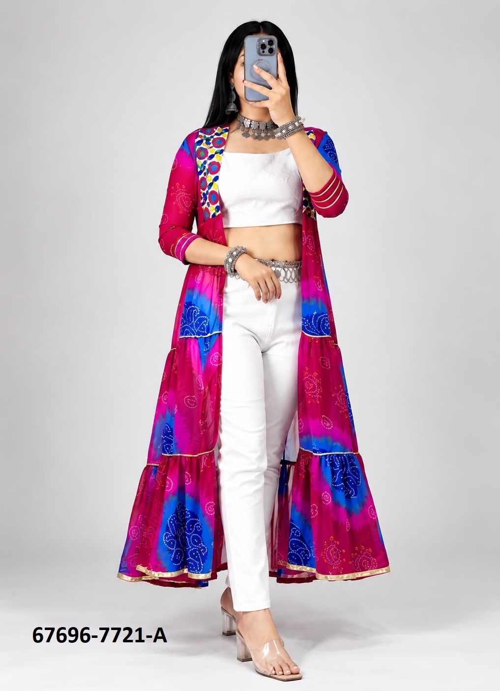 NAVRATRI SHRUGS - Catalog # 67696 (Set of 3 Readymade Women's Kurtis / Tops) NAVRATRI SHRUGS - Catalog # 67696 (Set of 3 Readymade Women's Kurtis / Tops)