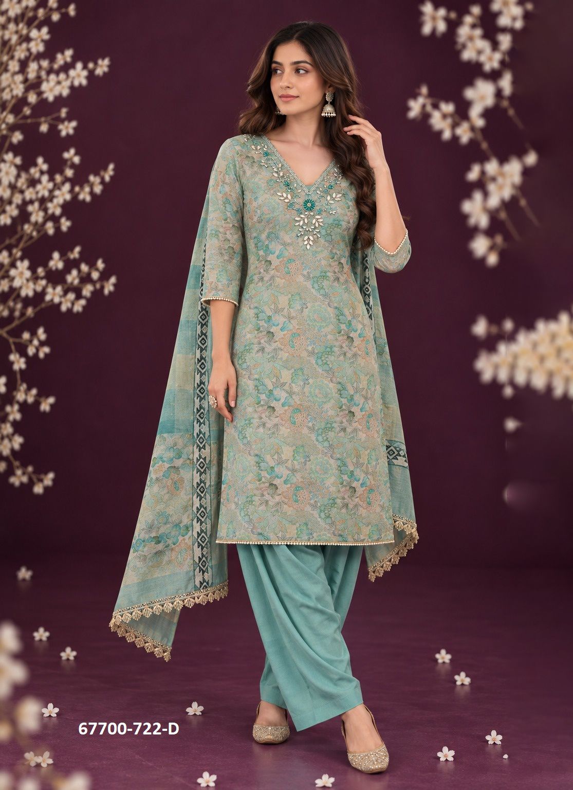 AAKARSHAN - Catalog # 67700 (Set of 4 Readymade Salwar Suits)