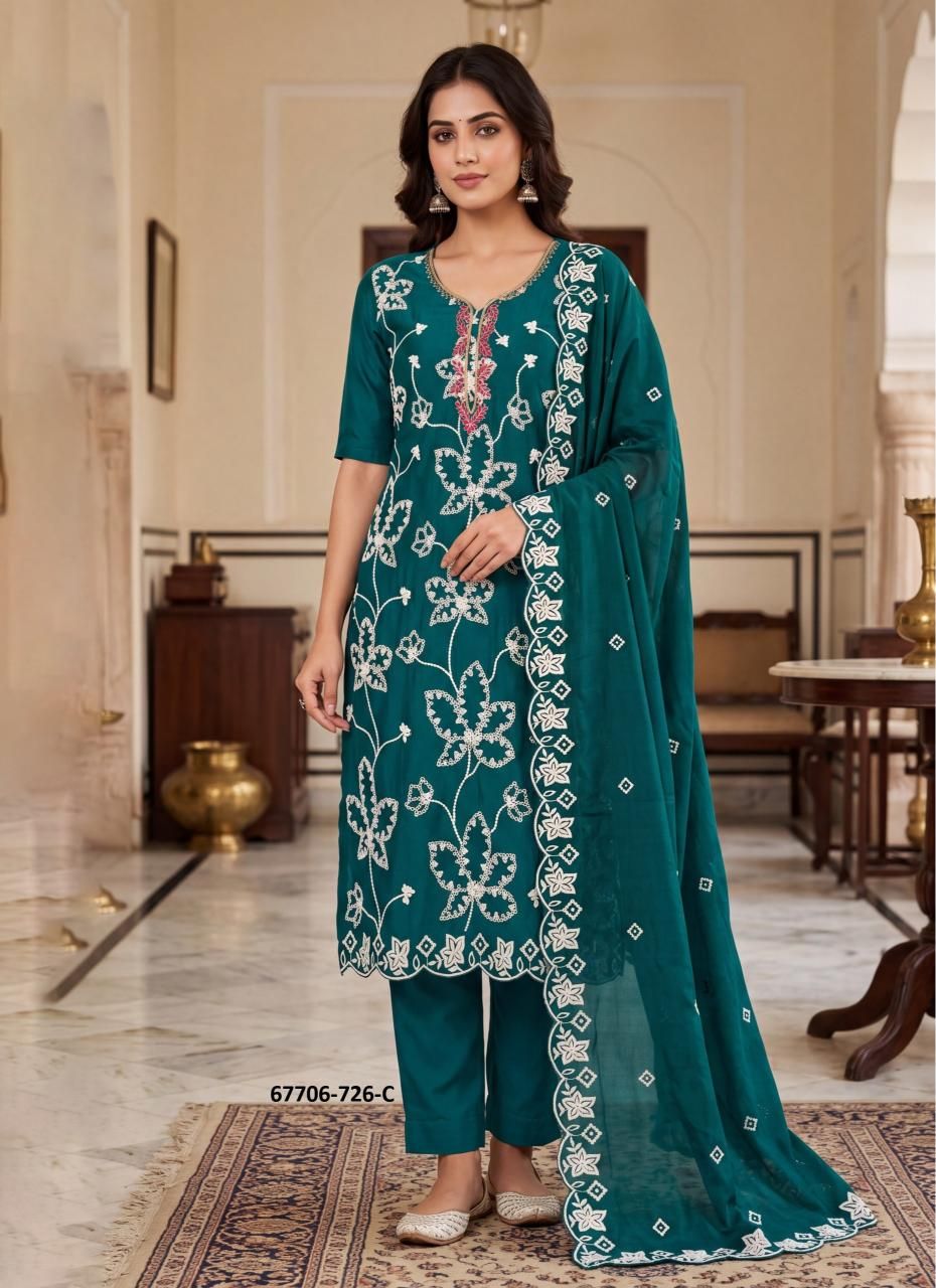 PIYA - Catalog # 67706 (Set of 4 Readymade Salwar Suits)