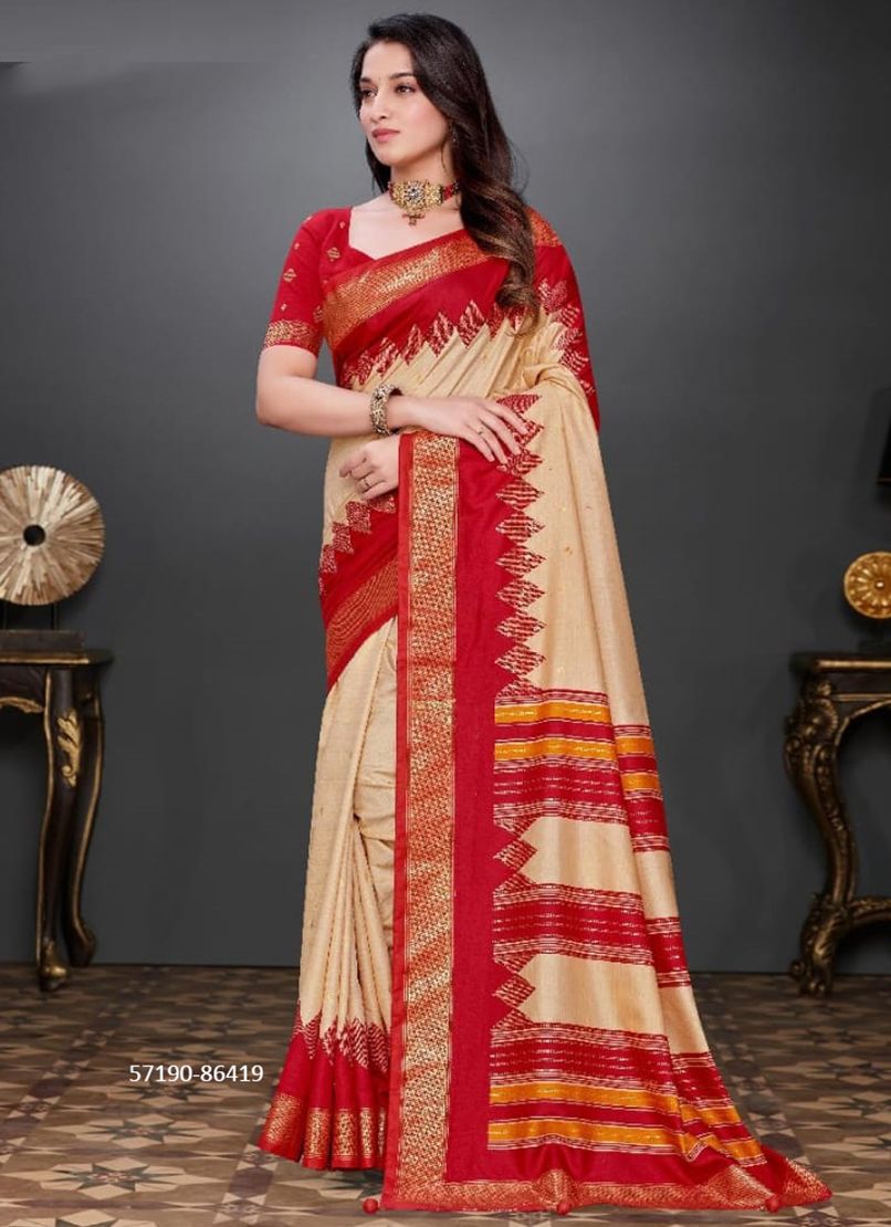 TATVAM SILK - Catalog # 57190 (Set of 7 Sarees) by Brand VIPUL FASHIONS
