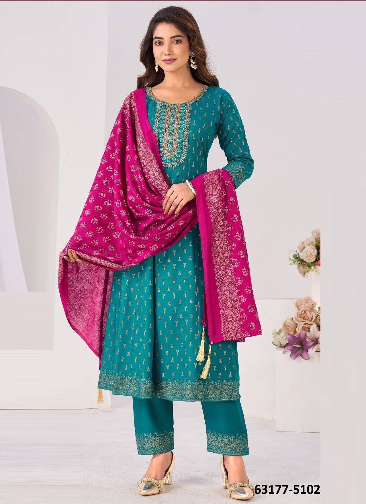 NOOR JAHAN - Catalog # 63177 (Set of 6 Readymade Salwar Suits) by Blue Hills NOOR JAHAN - Catalog # 63177 (Set of 6 Readymade Salwar Suits) by Blue Hills