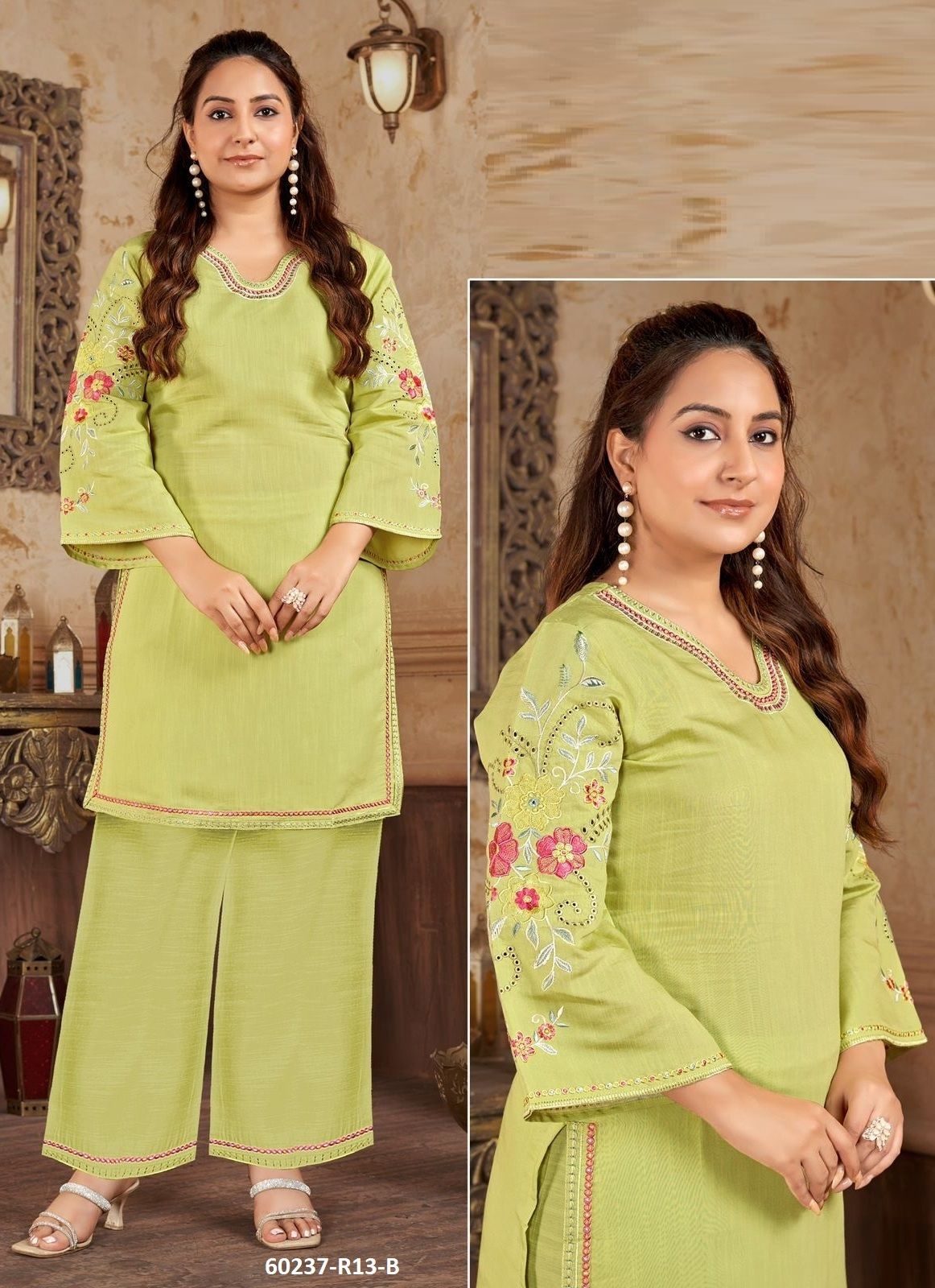 COTTON CO-ORD SETS R13 - Catalog # 60237 (Set of 4 SIZE-SETS [Tops With Bottoms]) by Brand MEHERIYA