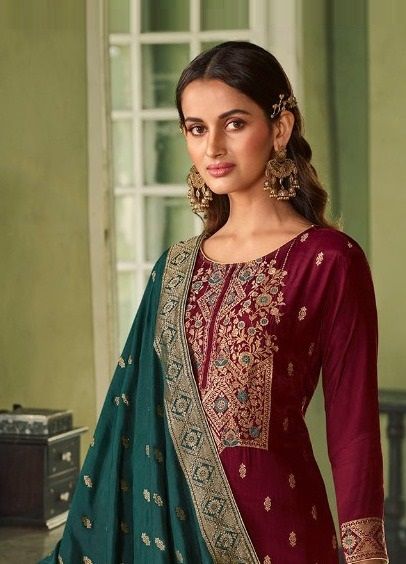 CHARMY MEHAR - CATALOG # 45297 (SET OF 6 SEMI-STITCHED SUITS)
