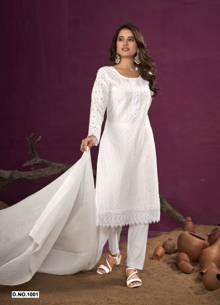 WHITE HANDWORK - CATALOG # 49694 (SET OF 6 READYMADE SUITS)