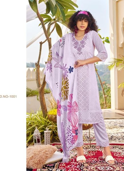 CHIKAN APPLIQUE - CATALOG # 51049 (SET OF 6 READYMADE SUITS)